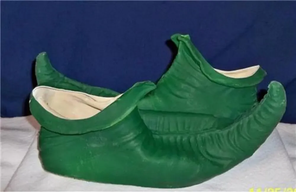ADULT MARDI GRAS LEPRECHAUN ELF JESTER CHRISTMAS GREEN SHOES COSTUME ACCESSORY